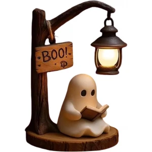 Cute Ghost Reading Lantern- Warm Light Indoor Reading Lamp Battery-Powered