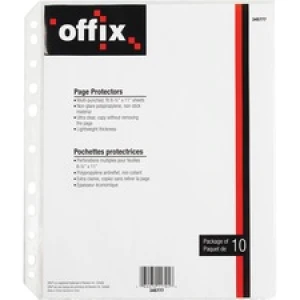 Offix Sheet Protector - For Letter 8 1/2" x 11" Sheet - Polypropylene - 100 / Box