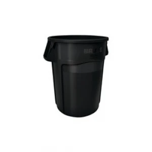Rubbermaid Commercial Brute 32-Gallon Vented Charcoal Black Garbage Container - Each