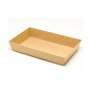 8.25 x 5.5 x 2" Kraft Paper Tray - 400/Case