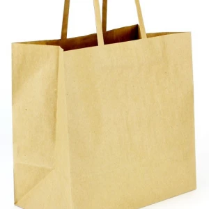 Kraft Paper Bag with Flat Handle 12 x 7 x 12 - 250/case