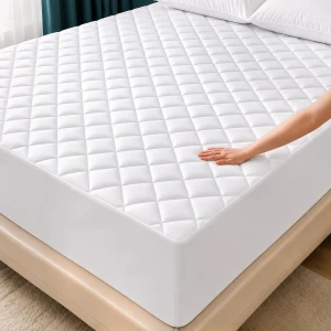 Quilted Fitted Mattress Pad, Queen Size, Elastic Fitted Mattress Topper Protector and Cover - Each