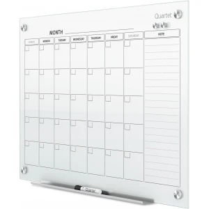 Quartet Whiteboard Calendar, Glass Dry Erase White Board Planner, 48" x 36" (GC4836F) - Each