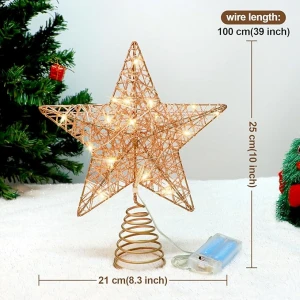 Christmas Tree Topper Star Ornament with lights - Each