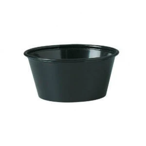 2 oz. Black Sauce Containers - Portion Cups - 2500/Case