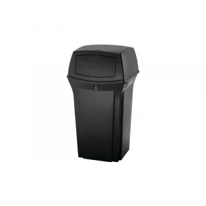 Ranger 45-Gallon Black Trash Can with 2 Doors - Each