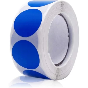 Blue Colour Dot Circles 1" Diametre with 500 labels per Roll - Each