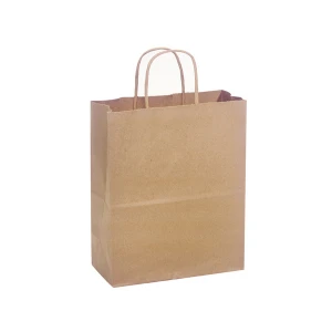 Kraft Paper Bag with Handle Twisted 14''x10''x15.50'' - 200/Case