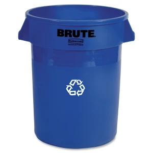 Rubbermaid Heavy-Duty Blue Recycling Container - 32 Gal Capacity - Each