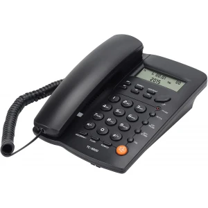 Uvital Desktop Corded Telephone DTMF/FSK Mode Black