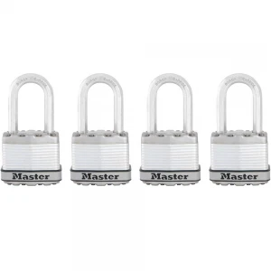 Master Lock Padlock, Magnum® Laminated Steel Lock, 1-3/4 in. Wide, M1XQLF (Pack of 4-Keyed Alike)