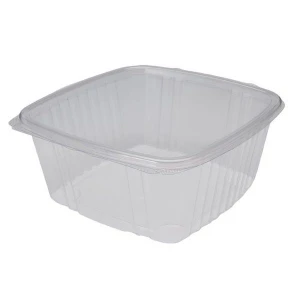 Compostable 64oz Clear Hinged Containers - 200/Case
