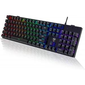 Mechanical Gaming Keyboard,RGB 104 Keys Ultra-Slim Rainbow LED Backlit USB Powered