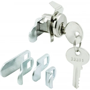 Mailbox Lock, 1-9/16 in. Cam Reach, Diecast Construction, Nickel, 5/8 in. - Each