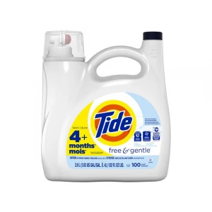 Tide Free & Gentle Liquid Laundry Detergent, 100 loads, 132 fl oz - 4/Case