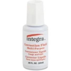 Integra Multipurpose Correction Fluid - 22 mL - White - 1 Each