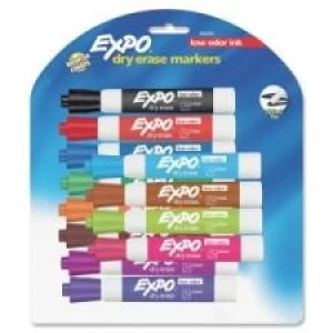Expo Low Odor Dry Erase Marker - Chisel Marker Point Style - Assorted Ink - 12 / Set