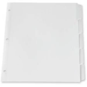Oxford Heavy Duty Plain Tab Loose Leaf Index Divider - 5 - 8.50'' Divider Width x 11'' Divider Length - Letter - White Plastic Tab - 5 / Set