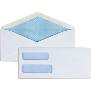 Business Source #9 Double Window Gummed Invoice Envelopes - 500/Pack