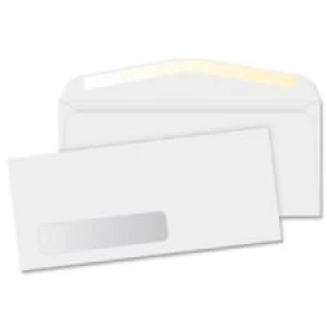 Office Buggy #10 (9.50'' x 4.13'') Single Window Gummed White Envelopes - 500/Box