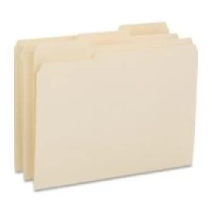 Business Source Top Tab File Folder - Letter - 8 1/2'' x 11'' Sheet Size - 3/4'' Expansion - 1/3 Tab Cut - Assorted Position Tab Location - 14 pt. Folder Thickness - Manila - Recycled - 50 / 