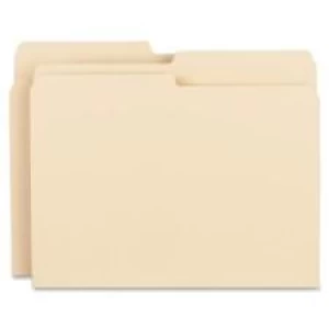 Business Source Top Tab File Folder - Letter - 8 1/2'' x 11'' Sheet Size - 3/4'' Expansion - 1/2 Tab Cut - Assorted Position Tab Location - 11 pt. Folder Thickness - Manila - Recycled - 100 /