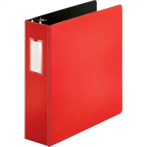 Business Source 3'' Letter 8 1/2 x 11'' D-Ring Red Binder - 1 Each