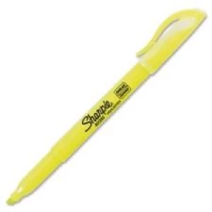 Sharpie Accent Pocket Highlighter - Fine Marker Point Type - Fluorescent Yellow Ink - Yellow Barrel - 12/box