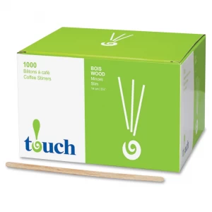Touch Stone Straw Wooden Coffee Stir Sticks 5.5''