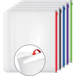 Cardinal Letter Size Zip Lock Binder Envelopes - Assorted - 5/Pack