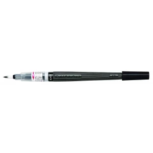 Pentel Colour Brush Pen, Nylon Brush Tip, Black, 1 Each