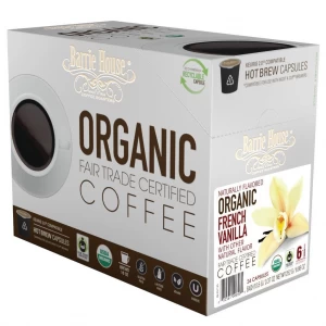 Barrie House Fair Trade Organic French Vanilla Single Serve Coffee Cups (24 Pack)